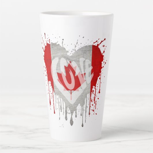 Love Canada Flag Latte Mok (Voorkant)