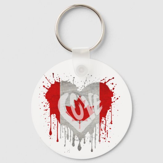 Love Canada Flag Sleutelhanger (Voorkant)