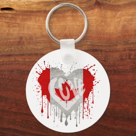 Love Canada Flag Sleutelhanger (Voorkant)
