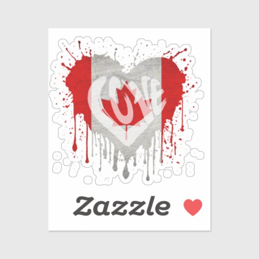 Love Canada Flag Sticker (Vel)