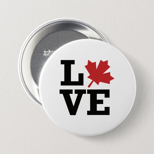Love Canada Maple Leaf Flag Ronde Button 7,6 Cm (Voorkant /achterkant)