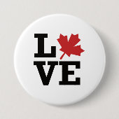 Love Canada Maple Leaf Flag Ronde Button 7,6 Cm (Voorkant)