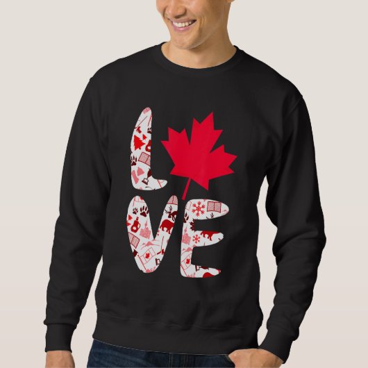 Love Canada Maple Leaves Schattige Canadese Canade Trui (Voorkant)