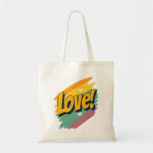"LOVE" Canvas tas - Rainbow Typography Shopper (Voorkant)