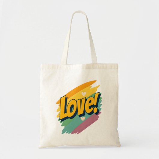 "LOVE" Canvas tas - Rainbow Typography Shopper (Voorkant)