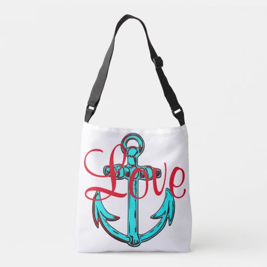 Love canvas tas strand anchor (Achterkant)