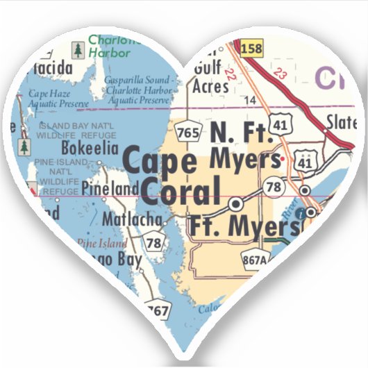Love Cape Coral Florida Sticker (Voorkant)
