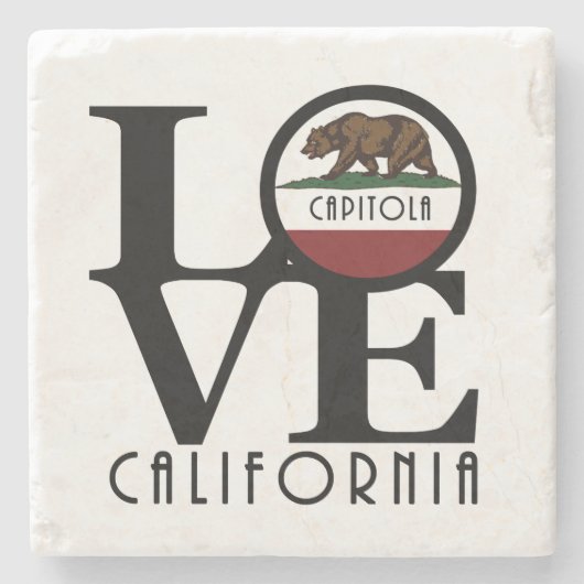 LOVE Capitola California Stenen Onderzetter (Voorkant)