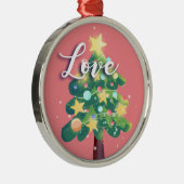 Love Capture Carton kerstboomroze Metalen Ornament (Rechts)