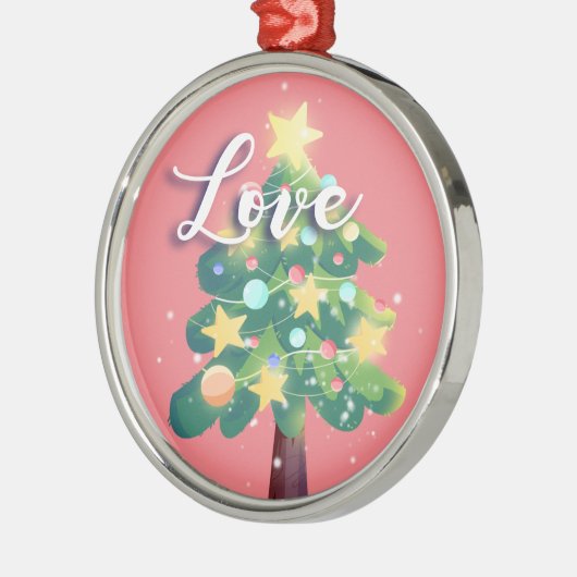 Love Capture Carton kerstboomroze Metalen Ornament (Links)