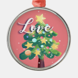 Love Capture Carton kerstboomroze Metalen Ornament
