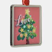 Love Capture Carton kerstboomroze Metalen Ornament (Rechts)
