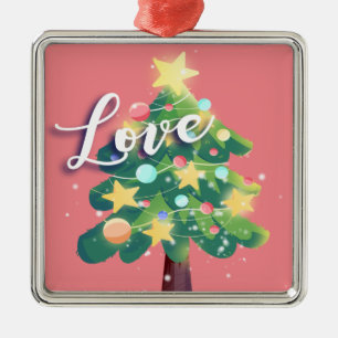 Love Capture Carton kerstboomroze Metalen Ornament