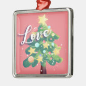 Love Capture Carton kerstboomroze Metalen Ornament (Links)