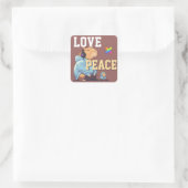 LOVE × CAPYBARA - Custom Vierkante Sticker (Tas)