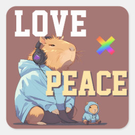LOVE × CAPYBARA - Custom Vierkante Sticker