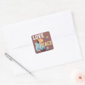 LOVE × CAPYBARA - Custom Vierkante Sticker (Envelop)