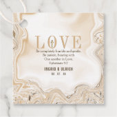 Love Caramel Marble Swirl Scripting Ephesians 4:2 Bedankjes Labels (Voorkant)