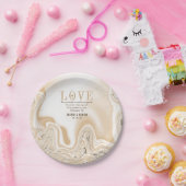 Love Caramel Marble Swirl Scripting Ephesians 4:2 Papieren Bordje (Feest)