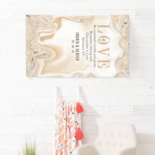 Love Caramel Marble Swirl Scripting Ephesians 4:2 Spandoek (Insitu)