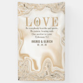 Love Caramel Marble Swirl Scripting Ephesians 4:2 Spandoek (Verticaal)
