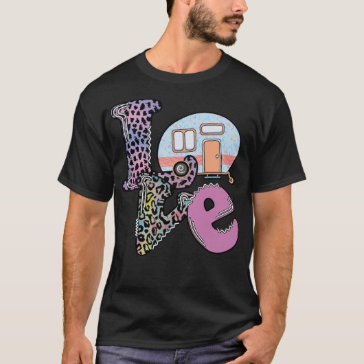 Love Caravan Camping T-Shirt (Voorkant)