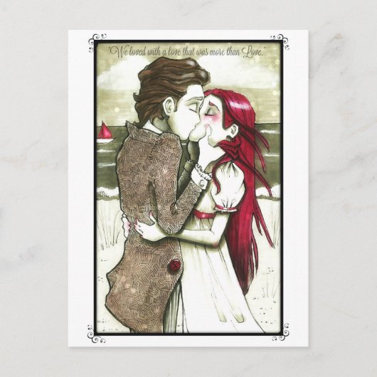 Love Card Edgar Allan Poe quote Briefkaart (Voorkant)