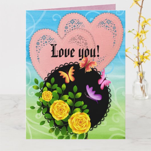 Love Card Kaart (Gele Bloem)