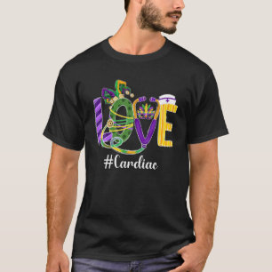 LOVE Cardiale verpleegster Leopard Mardi Gras Fest T-shirt