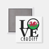 LOVE Cardiff Wales Magneet (Voorkant / Achterkant)