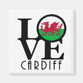 LOVE Cardiff Wales Magneet (Voorkant)