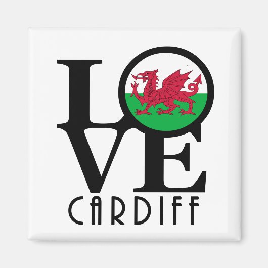 LOVE Cardiff Wales Magneet (Voorkant)