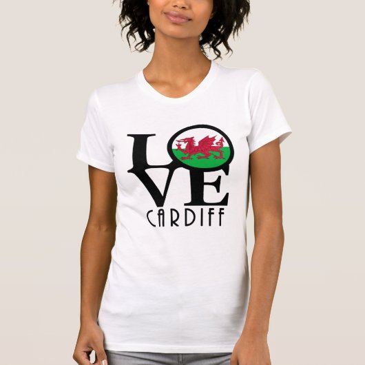 LOVE Cardiff Wales T-shirt (Voorkant)