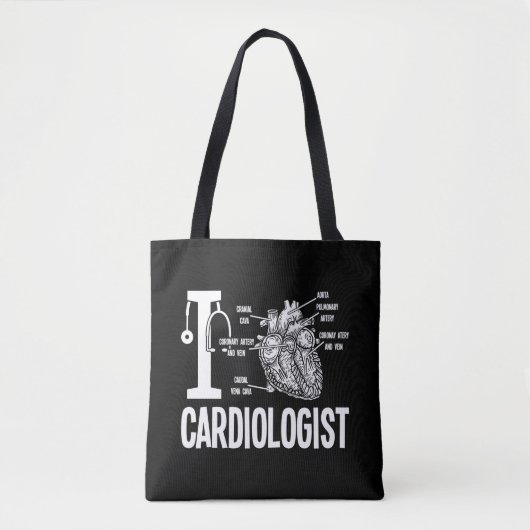 Love Cardioloog Heart Anatomic Cardiology Tote Bag (Voorkant)