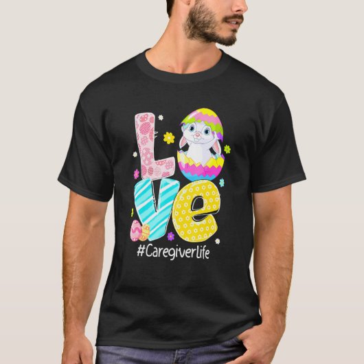Love Caregiver Life Nurse Bunny Ears Funny Easter T-shirt (Voorkant)