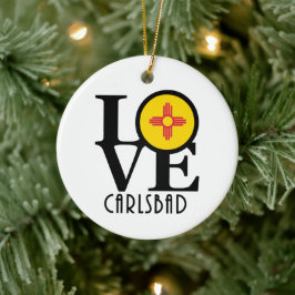 LOVE Carlsbad New Mexico Ceramic Ornament