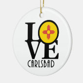 LOVE Carlsbad New Mexico Ceramic Ornament (Links)