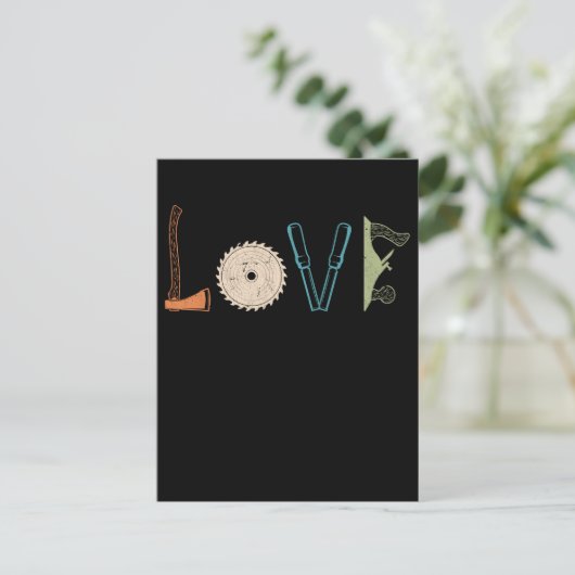 Love Carpenter Tools Woodworking Briefkaart (Staand voorkant)