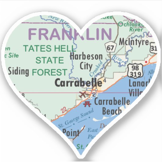 Love Carrabelle Florida Sticker (Voorkant)