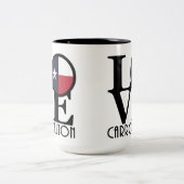 LOVE Carrollton Texas 15oz Tweekleurige Koffiemok (Center)