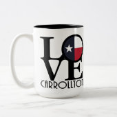 LOVE Carrollton Texas 15oz Tweekleurige Koffiemok (Links)