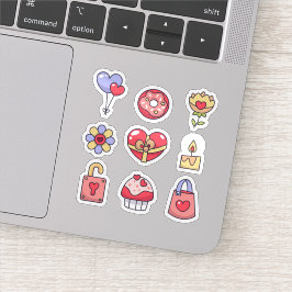 Love cartoon sticker set