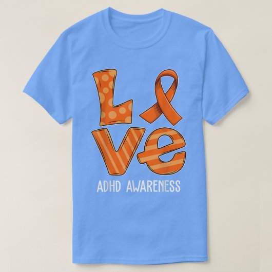 Love Cartoon Support ADHD Awareness 2022 T-shirt (Design voorkant)