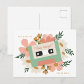 Love Cassette Valentijn Briefkaart (Voorkant / Achterkant)