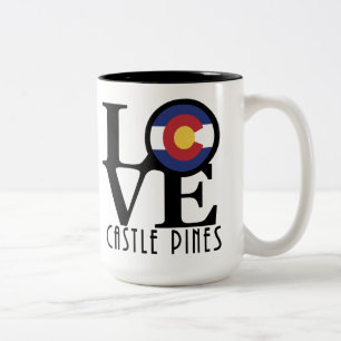 LOVE Castle Pines Colorado 15oz Tweekleurige Koffiemok