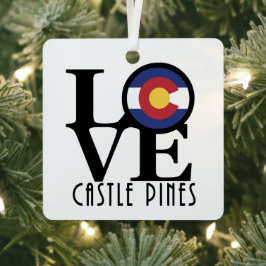 LOVE Castle Pines Colorado Metalen Ornament