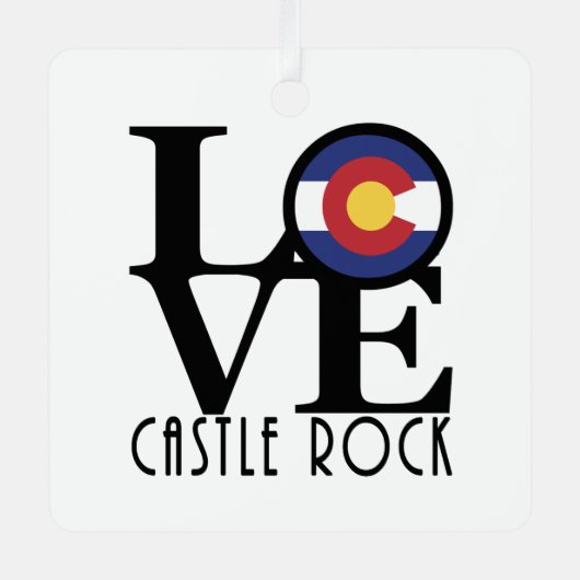 LOVE Castle Rock Colorado Metalen Ornament (Voorkant)