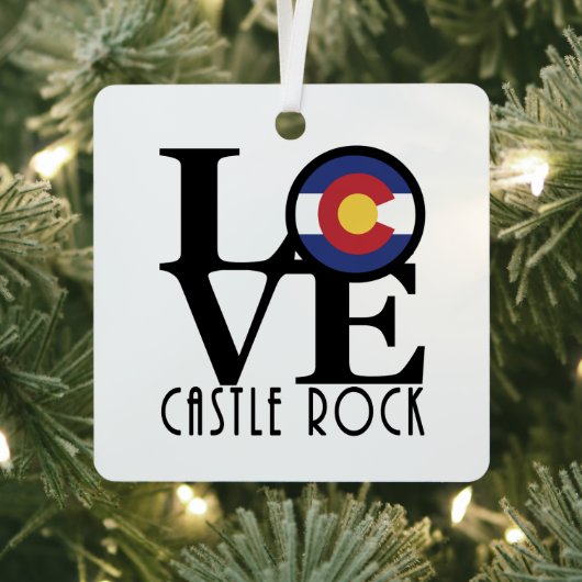 LOVE Castle Rock Colorado Metalen Ornament (Insitu)