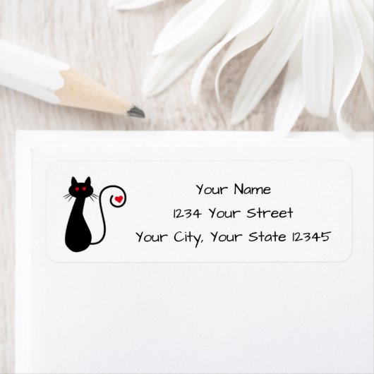 Love Cat adreslabel Etiket (Insitu)