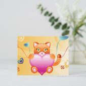 Love Cat Briefkaart (Staand voorkant)